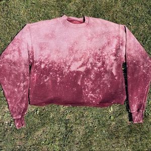 Dark purple custom bleached cropped crewneck 💜